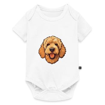 Goldendoodle Dog Breed Cartoon Kawaii Illustration - Baby Premium short-sleeve bodysuit - white - Front