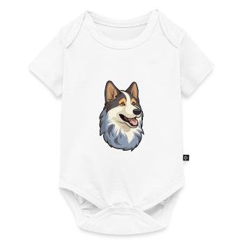 Sibérie orientale Laika chien race Cartoon Kawaii Illus - Body à manches courtes Premium Bébé - blanc - Devant