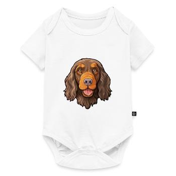 Picardy Spaniel Dog Breed Cartoon Kawaii Illustrat - Baby Premium short-sleeve bodysuit - white - Front
