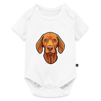 Vizsla race de chien dessin animé Kawaii Illustration - Body à manches courtes Premium Bébé - blanc - Devant