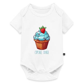 Cupcake Junkie Cupcakes Bonbons Produits de boulangerie - Body à manches courtes Premium Bébé - blanc - Devant