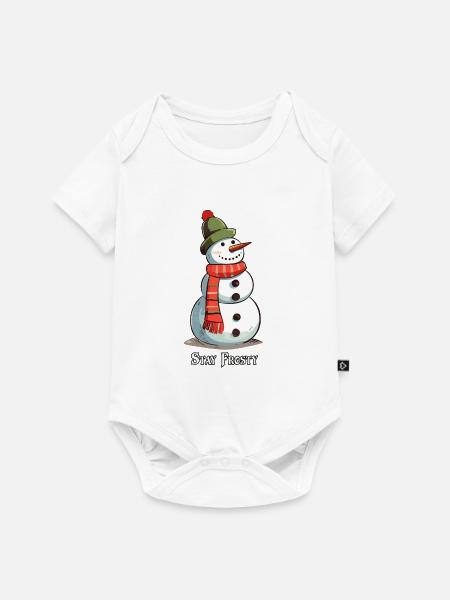 Lustiger Schneemann Stay Frosty - Baby Premium Kurzarmbody - Weiß