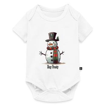 Bonhomme de neige drôle Stay Frosty - Body à manches courtes Premium Bébé - blanc - Devant