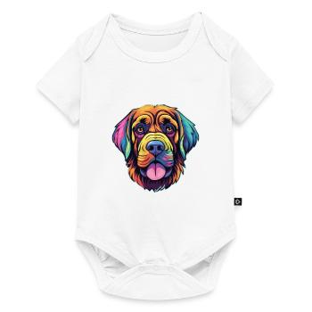 Alpine Mastiff Dog Breed Cartoon Kawaii Illustrati - Baby Premium short-sleeve bodysuit - white - Front