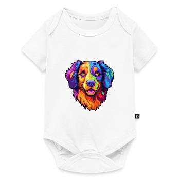 Berger Basque Race De Chien Cartoon Kawaii Illustrat - Body à manches courtes Premium Bébé - blanc - Devant