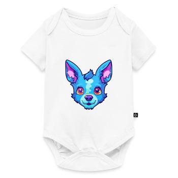 Blue Heeler Dog Breed Cartoon Kawaii Illustration - Baby Premium short-sleeve bodysuit - white - Front