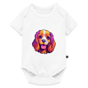 Cavalier King Charles Épagneul chien race Cartoon Ka - Body à manches courtes Premium Bébé - blanc - Devant