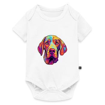 Burgos Pointer Dog Breed Cartoon Kawaii Illustrati - Baby Premium short-sleeve bodysuit - white - Front