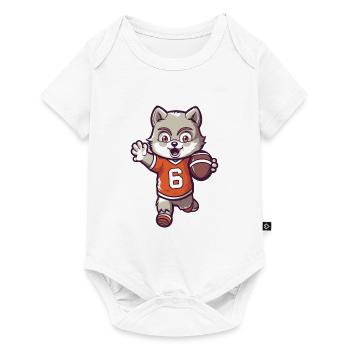 Mascotte mignonne d’animaux de football américain raton laveur - Body à manches courtes Premium Bébé - blanc - Devant