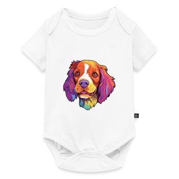 French Brittany Dog Breed Cartoon Kawaii Illustrat - Baby Premium short-sleeve bodysuit - white - Front