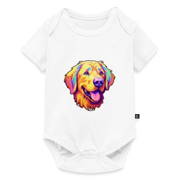 Golden Retriever Dog Breed Cartoon Kawaii Illustra - Baby Premium short-sleeve bodysuit - white - Front
