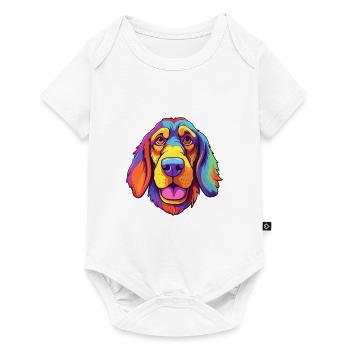 Lithuanian Hound Dog Breed Cartoon Kawaii Illustra - Baby Premium short-sleeve bodysuit - white - Front