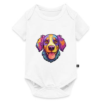Hygenhund chien race dessin animé kawaii illustration - Body à manches courtes Premium Bébé - blanc - Devant