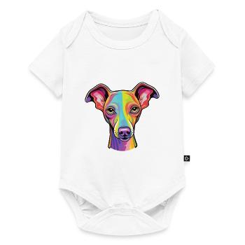 Lévrier italien chien race Cartoon Kawaii Illustr - Body à manches courtes Premium Bébé - blanc - Devant