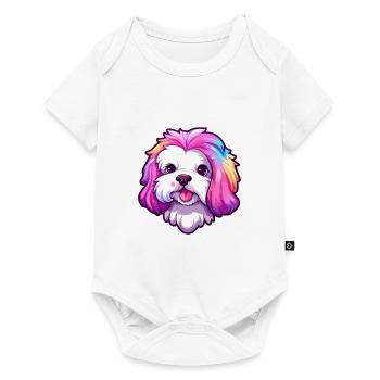 Maltais Shih Tzu Chien Race Cartoon Kawaii Illustra - Body à manches courtes Premium Bébé - blanc - Devant