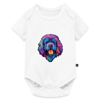 Newfoundland Dog Breed Cartoon Kawaii Illustration - Baby Premium short-sleeve bodysuit - white - Front