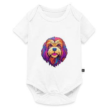 Lhasa Apso Dog Breed Cartoon Kawaii Illustration - Baby Premium short-sleeve bodysuit - white - Front