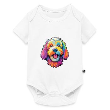 Labradoodle Dog Breed Cartoon Kawaii Illustration - Baby Premium short-sleeve bodysuit - white - Front