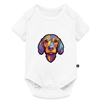 Harrier Hunderasse Cartoon Kawaii Illustration - Baby Premium Kurzarmbody - Weiß - Vorne