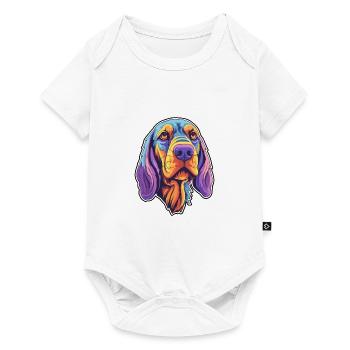 Frisian Pointing Dog Breed Cartoon Kawaii Illustra - Baby Premium short-sleeve bodysuit - white - Front