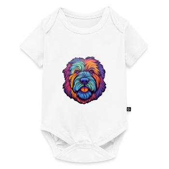 Bouvier Des Flandres Hunderasse Cartoon Kawaii Illu - Baby Premium Kurzarmbody - Weiß - Vorne