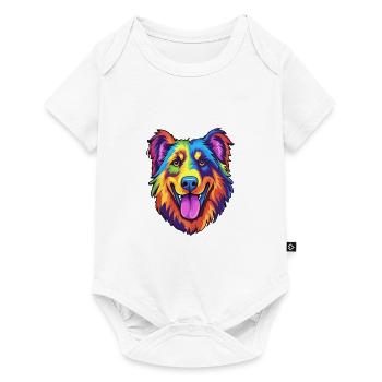 Race de chien de berger d’Europe de l’Est Cartoon Kawaii Il - Body à manches courtes Premium Bébé - blanc - Devant