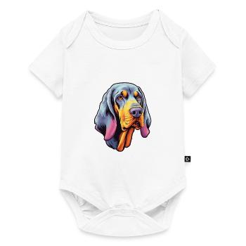 Bluetick Coonhound Hunderasse Cartoon Kawaii Illust - Baby Premium Kurzarmbody - Weiß - Vorne