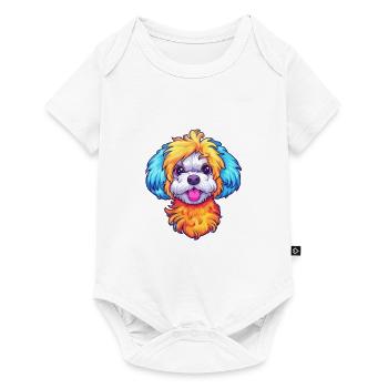Bichon Yorkie Dog Breed Cartoon Kawaii Illustratio - Baby Premium short-sleeve bodysuit - white - Front