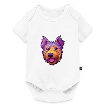 Berger Picard Race De Chien Cartoon Kawaii Illustratio - Body à manches courtes Premium Bébé - blanc - Devant
