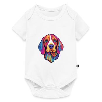Kerry Beagle chien race dessin animé Kawaii Illustration - Body à manches courtes Premium Bébé - blanc - Devant