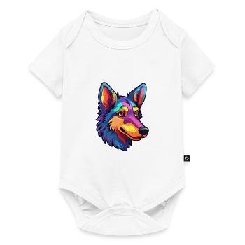 Karelo Finnische Laika Hunderasse Cartoon Kawaii Illu - Baby Premium Kurzarmbody - Weiß - Vorne