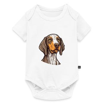 Alte dänische Vorstehhunderasse Karikatur Kawaii Illust - Baby Premium Kurzarmbody - Weiß - Vorne