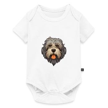 Bergamasco Sheepdog Dog Breed Cartoon Kawaii Illus - Baby Premium short-sleeve bodysuit - white - Front