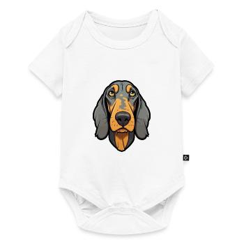 Noir et Tan Coonhound chien race Cartoon Kawaii I - Body à manches courtes Premium Bébé - blanc - Devant