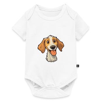 Cesky Fousek Chien Race Cartoon Kawaii Illustration - Body à manches courtes Premium Bébé - blanc - Devant