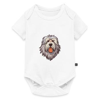 Bergamasco Berger Chien Race Cartoon Kawaii Illus - Body à manches courtes Premium Bébé - blanc - Devant
