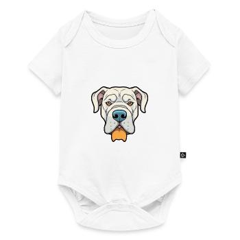 Dogue Argentino Chien Race Dessin animé Kawaii Illustrati - Body à manches courtes Premium Bébé - blanc - Devant