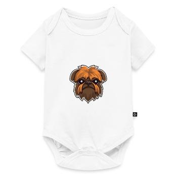 Bruxelles Griffon Chien Race Cartoon Kawaii Illustra - Body à manches courtes Premium Bébé - blanc - Devant