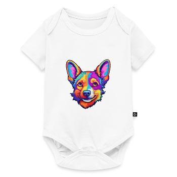 Lundehund chien race Cartoon Kawaii Illustration - Body à manches courtes Premium Bébé - blanc - Devant