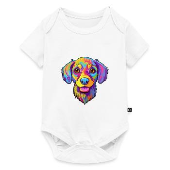 Skandinavische Hunderasse Cartoon Kawaii Illustration - Baby Premium Kurzarmbody - Weiß - Vorne