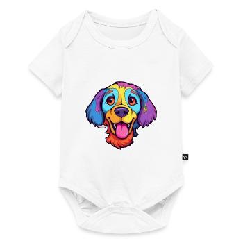 Seskar phoque chien race dessin animé Kawaii Illustration - Body à manches courtes Premium Bébé - blanc - Devant