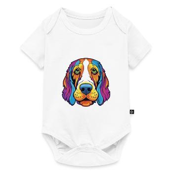 Chien courant russe race de chien Cartoon Kawaii Illustratio - Body à manches courtes Premium Bébé - blanc - Devant