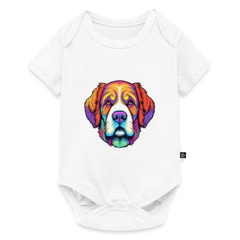 Saint Bernard Chien Race Cartoon Kawaii Illustratio - Body à manches courtes Premium Bébé - blanc - Devant