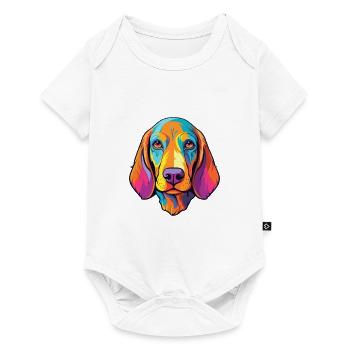 Chien tricolore sibérien race de chien Cartoon Kawaii I - Body à manches courtes Premium Bébé - blanc - Devant