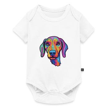 Sloughi Dog Breed Cartoon Kawaii Illustration - Baby Premium short-sleeve bodysuit - white - Front