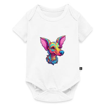 Race de chien nu péruvien dessin animé Kawaii Illustr - Body à manches courtes Premium Bébé - blanc - Devant