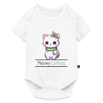 Meowy Catmas Drôles De Chats Noël - Body à manches courtes Premium Bébé - blanc - Devant