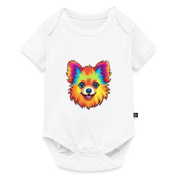 Poméranie allemand Spitz chien race Cartoon Kawaii I - Body à manches courtes Premium Bébé - blanc - Devant