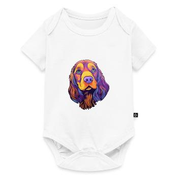 Pont Audemer Épagneul Chien Race Cartoon Kawaii Illu - Body à manches courtes Premium Bébé - blanc - Devant