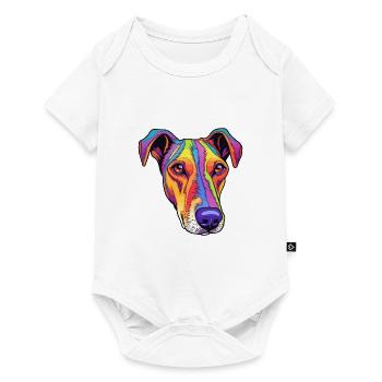 Glatter Foxterrier Hunderasse Cartoon Kawaii Illust - Baby Premium Kurzarmbody - Weiß - Vorne